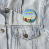 Persoonlijke benaming Happy Easter Pinback Ronde Button 5,7 Cm (In situ)