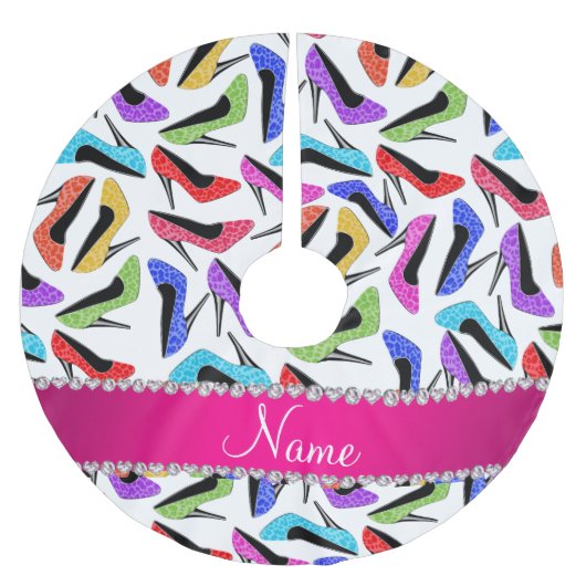 Persoonlijke benaming hoge hakken witte regenboogl kerstboom rok (Voorkant)