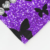 Persoonlijke benaming indigo paarse glitter butter fleece deken (Hoek)