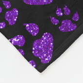 Persoonlijke benaming indigo paarse glitter cat pa fleece deken (Hoek)