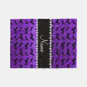 Persoonlijke benaming indigo paarse glitter dachsh fleece deken (Voorkant (Horizontaal))