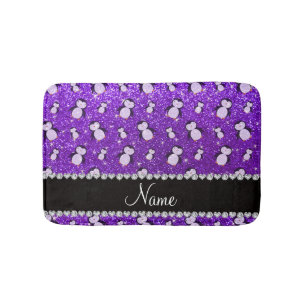 Persoonlijke benaming indigo paarse glitter pingui badmat
