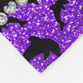 Persoonlijke benaming indigo paarse glitterdolfijn fleece deken (Hoek)