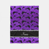 Persoonlijke benaming indigo paarse glitterdolfijn fleece deken (Voorkant)