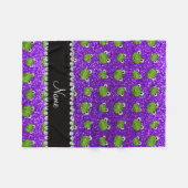 Persoonlijke benaming indigo paarse glitterkikkers fleece deken (Voorkant (Horizontaal))