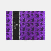 Persoonlijke benaming indigo paarse glitterolifant fleece deken (Voorkant (Horizontaal))