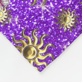 Persoonlijke benaming indigo paarse goudzonnen fleece deken (Hoek)