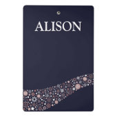 Persoonlijke benaming kerstmis roze goudsneeuw mini klembord (Achterkant)