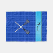 Persoonlijke benaming lacrosse blue plaid fleece deken (Voorkant (Horizontaal))