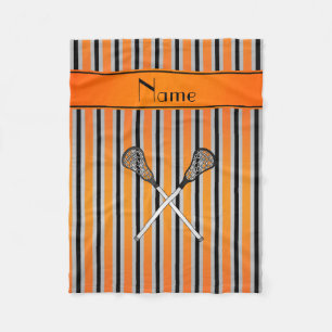 Persoonlijke benaming lacrosse oranje zilverstrepe fleece deken