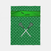 Persoonlijke benaming lacrosse sticks groene harte fleece deken (Voorkant)