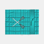 Persoonlijke benaming lacrosse turquoise plaid fleece deken (Voorkant (Horizontaal))