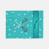 Persoonlijke benaming lacrosse turquoise snowflake fleece deken (Voorkant (Horizontaal))