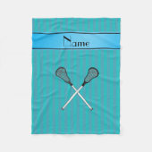 Persoonlijke benaming lacrosse turquoise stripes fleece deken (Voorkant)