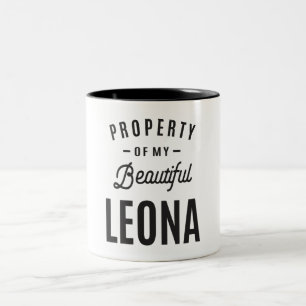Persoonlijke benaming Leona Tweekleurige Koffiemok