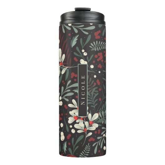 Persoonlijke benaming Modern Floral Thermal Tumble Thermosbeker (Voorkant)