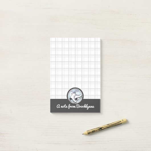 Persoonlijke benaming Moderne Tartan ijsvorming Post-it® Notes (Op bureau)