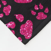 Persoonlijke benaming neon hot roze glitter cat pa fleece deken (Hoek)