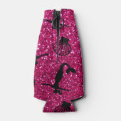 Persoonlijke benaming neon hot roze glitter mermai flesjeskoeler (Achterkant)