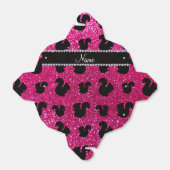 Persoonlijke benaming neon hot roze glitter squirr bedankdoosjes (Uitgevouwen)