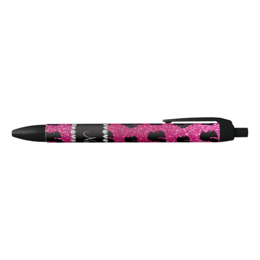 Persoonlijke benaming neon hot roze glitter squirr zwarte inkt pen (Bovenkant)