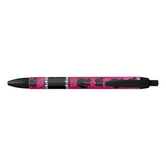 Persoonlijke benaming neon hot roze glitter squirr zwarte inkt pen (Achterkant)