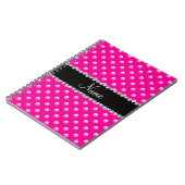 Persoonlijke benaming neon hot roze parels notitieboek (Linkerzijde)