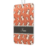 Persoonlijke benaming neon oranje glitter pinguins luchtverfrisser (Links)