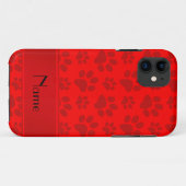 Persoonlijke benaming neon red dog paws Case-Mate iPhone case (Achterkant (horizontaal))
