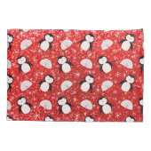 Persoonlijke benaming neon red glitter pinguins ig kussensloop (Achterkant)
