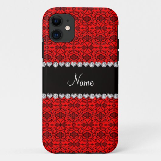 Persoonlijke benaming neon red moroccan trellis Case-Mate iPhone case (Achterkant)