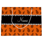 Persoonlijke benaming oranje ananassen large cadeautasje (Voorkant)