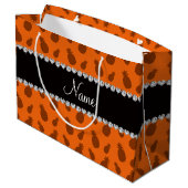 Persoonlijke benaming oranje ananassen large cadeautasje (Achterkant Gekanteld)