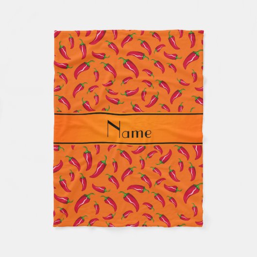 Persoonlijke benaming oranje chili pepper fleece deken (Voorkant)