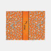 Persoonlijke benaming oranje dominos fleece deken (Voorkant (Horizontaal))