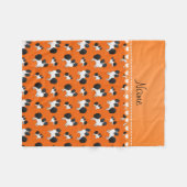Persoonlijke benaming oranje Papillon-honden Fleece Deken (Voorkant (Horizontaal))