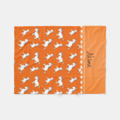 Persoonlijke benaming oranje regenboogeenhoorns fleece deken (Voorkant (Horizontaal))