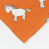 Persoonlijke benaming oranje regenboogeenhoorns fleece deken (Hoek)