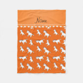 Persoonlijke benaming oranje regenboogeenhoorns fleece deken (Voorkant)