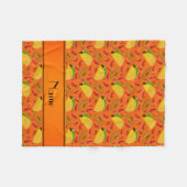 Persoonlijke benaming oranje tacos sombreros chili fleece deken (Voorkant (Horizontaal))