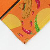 Persoonlijke benaming oranje tacos sombreros chili fleece deken (Hoek)