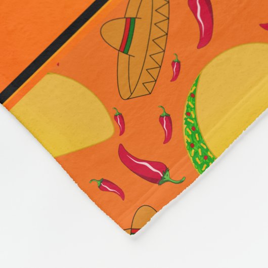 Persoonlijke benaming oranje tacos sombreros chili fleece deken (Hoek)