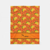 Persoonlijke benaming oranje tacos sombreros chili fleece deken (Voorkant)