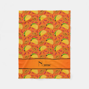 Persoonlijke benaming oranje tacos sombreros chili fleece deken