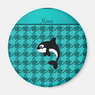 Persoonlijke benaming orca whale turquoise houndst magneet