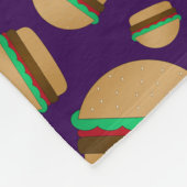 Persoonlijke benaming paars hamburgerpatroon fleece deken (Hoek)