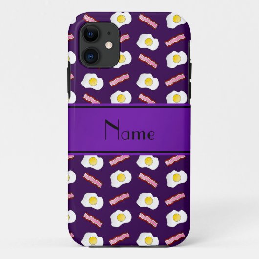 Persoonlijke benaming paarse baconeieren Case-Mate iPhone case (Achterkant)