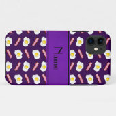 Persoonlijke benaming paarse baconeieren Case-Mate iPhone case (Achterkant (horizontaal))