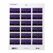 Persoonlijke benaming paarse glitter vampire etiket (Full Sheet)