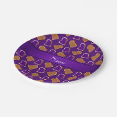 Persoonlijke benaming paarse pindakaas jelly papieren bordje (Gekanteld)